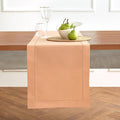 Solino Home Table Runner 120 Inches Long - Cotton Linen Hemstitch Peach Bloom Table Runner 14 x 120 Inch