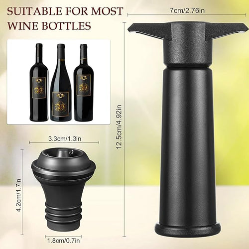 18 Pieces Wine Saver Pump with Vacuum Reusable Preserver Practical Wine Keeper Bottle Sealer Keep Fresh for Kitchen Office Home Adult Party Favor Supplies(Black)