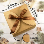 WEWILUCK Brown Gift Boxes 10 Pack 8x8x4 Inches, Large Premium Kraft Gift Box with Lid Bulk for Present, Graduation, Anniversaries, Birthday Party, Father's Day, Christmas, Groomsmen Gifts