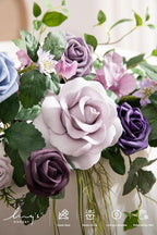 Ling's Moment 9FT Flower Garland for Backdrop Decorations - Wedding Arch Flowers, Eucalyptus & Rose, Artificial Floral Garland for Mantle - Sweetheart Table Decor for Beach Reception, Purple