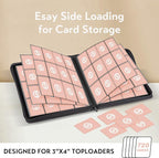 SMYV 12 Pocket Trading Card Binder, Premium PU Cover Card Binder for 720 Cards, Ringless Side Loading Card Collection Album Folders for MTG, TCG, Game Cards & Sports Cards (Pink)