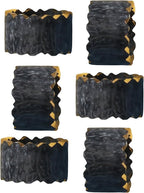 Epoxy Resin Napkin Holders for Cloth Napkins - 6 Pcs Elegant Napkin Holders for Dining Table Decor, Parties, Weddings & Holidays - Modern Tabletop Accessory (Black Gold) - CLEENTABLE