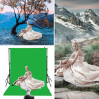 HEMMOTOP Green Screen Backdrop, 6x9 ft Greenscreen Background for Streaming, Seamless Polyester Green Photo Backdrop Fabric Sheet for Photography, Video Recording (Backdrop only)