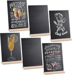 Small Chalkboard Signs, Double Side 6 x 9 Inch Wooden Tabletop Chalkboard Sign with Base Stands - Set of 6, Decorative Mini Table Signs Message Chalk Board Sign for Kitchen Wedding Bar and Restaurant