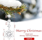 Nuenen 100 Pcs Hanging Crystals for Centerpieces Acrylic Chandelier Garland Beads Strands Prism Decorations Clear Teardrop Chandelier Crystals Pendant Wedding Home Garden Outdoor Ornaments(Snowflake)