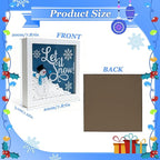 Christmas Wooden Tabletop Sign Blue Snowman with Snowflake Block Sign Xmas Table Centerpiece for Winter Holiday Party Home Shelf Fireplace Mantle Decoration