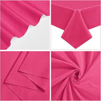 10 Pack Hot Pink Tablecloths for 6 Foot Rectangle Tables 60 x 102 Inch - 6ft Rectangular Bulk Polyester Fabric Table Clothes for Wedding Buffet Party Banquet Reception Restaurant and Camping