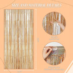 3 Pack Foil Fringe Backdrop - Laser Champagne Shiny Tinsel Curtains for Party Decoration/Photo Booth Props - 3.3x8.2 FT Metallic Foil Backdrop for Birthday, Wedding, Graduation, Christmas.