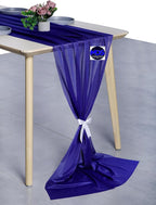 MDS Halloween Chiffon Table Runner - 1 Pack, 29 x 170 Inches, 14ft Each - Sheer Spooky Table Runners for Haunted House Parties, Trick-or-Treat Tables, Witchy Décor, Wedding & Events - Royal Blue