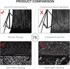 SquarePie Sequin Backdrop Curtain Non-Transparent Background Sparkly for Halloween Party 2FT x 8FT Black 2pcs