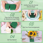 6 Pcs Floral Foam Blocks for Flower Arrangement, Wet and Dry Green Floral Foam for Wedding, Birthdays, Home Decorations (Small Size 5.5” L x 3.1” W x 1.7” H)