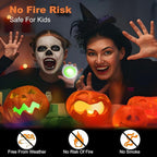 LED Color Changing Pumpkin Lights with Timer Control, Colored Puck Light Battery Operated, 16 Multi Colors LED Cabinet Light, Under Counter Lights, Valentine Day Holiday RGB Decoration Candles