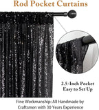ShinyBeauty Black Sequin Backdrop - 8x10FT Photo Booth Background Fabric for Wedding, Birthday Party