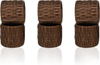 Woven Napkin Rings Set of 12, Handmade Cane Fall Napkin Rings Holders, Natural Napkin Buckles Holder Bulk for Farmhouse Wedding Thanksgiving Xmas Easter Table Décor (Brown) - CLEENTABLE