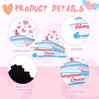 Oudain 19 Pcs Honeymoon Cruise Door Decorations Wedding Cruise Door Magnets Anniversary Sign Wedding Car Ship Magnets for Honeymoon Carnival Party Decor