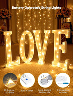 Minetom 12 Pack Fairy Lights Battery Operated String Lights, 8 Modes & Timer, 7ft 20LED Waterproof Silver Wire Twinkle Lights, Firefly Starry Moon Lights for Mason Jars DIY Christmas Wedding Party