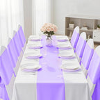 SHEJIZE 10 Pack Lavender Satin Table Runner 12x108 Inches Long, Bright Silky Smooth Satin Table Runner Table Decor for Wedding Banquet Christmas Prom Event Birthday Party