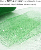 Glitter Tulle Fabric Rolls, 6 Inch 50 Yards (150ft) Sparkling Spool Ribbon Sequin Netting for Tutu Skirt Gift Wrapping Wedding Party Decoration (Emerald Green)