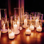WDHODEC Cylinder Flower Vases 6PCS, Hurricane Candle Holders Pillar Votives Floating Candles Holder, Clear Glass Vase for Wedding Party Decoration 10" 7.8" 6"