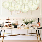 20 Pcs Cream White Hanging Paper Fan, Hanging Honeycomb Round Paper Fans for Weddings, Birthdays, Christmas, Baby Showers, Classroom, Events Ceiling Party Supplies Decorations