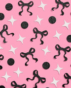 xo, Fetti Black Bow Glitter Confetti - 200 pc | Bachelorette Decorations, Birthday Table Decor, Gothic Party Supplies, Emo Shower Tablescape