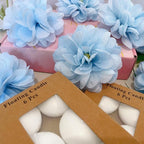 24 Pcs Floating Candles for Centerpieces and Floating Flowers Vase Fillers for Centerpieces Artificial Blue Flowers for Wedding Party Home Table Decoration
