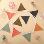 Oudain 15.5 ft Pennant Banner Flags, 2 Pcs Nursery Garland Triangle Bunting Flag Baby Banner for Nursery Decor Baby Birthday Boho Wedding Shower Party Event, Each 7.75 ft(Rustic Color)