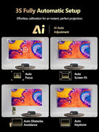 Smart Daytime 4K Projector HDR 2300ANSI with WiFi, Bluetooth, NFC, Apps, Auto Focus/Keystone,Ultra HD 1080P Movie Gaming Karaoke Projector with 2 HDMI ARC, 2 USB, 2 Mics for Home Theater Party TV Golf