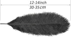 YAKRUNA 30 Pieces 12-14 Inches Black Ostrich Feathers Bulk for Centerpieces, Large Natural Plumes for Vase Home Decorations & Birthday Wedding Great Gatsby Party (30-35cm, Black)