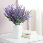 Juvale 12 Bundles Lavender Artificial Flower Stems - 2" D x 3" W x 14" H - Purple - Weather Resistant Artificial Flowers for Outdoors & Wedding Centerpieces & Door Wreaths