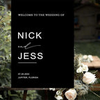 Black Minimalist Script Modern Wedding Welcome Sign, Custom Wedding Welcome Sign