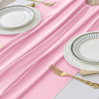 6 Pack 10 Ft Chiffon Table Runner Light Pink Gauze Long Table Runners 27x120 Inches Sheer Tulle Table Runner for Rustic Wedding Reception Bridal Shower Decorations Birthday Party