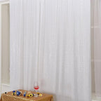 Poise3EHome White Sequin Backdrop, 8FT x 10FT Sequin Photography Backdrop Curtain for Party Decoration