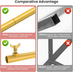 Backdrop Stand, 6.6FT x 6.6FT Backdrop Stand Heavy Duty, Gold Pipe and Drape Stand with Base Square Metal Arch Frame for Wedding, Birthday Party, Baby Shower Decorations