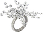 Napkin Rings Set of 12 for Dining Table Decoration Parties Everyday Metal Napkin Holder Silver (Pack of 12)