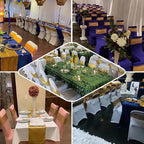 25 Pcs Chair Sashes Sequin Stretch Chair Bands Spandex Polyester Bows for Party Hotel Wedding Banquets Decoration - Rose Gold