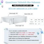 QueenDream Tablecloth 90x156 Rectangle Sequin Tablecloth Silver Wedding Table Linens Glitter Birthday Bridal Party Indoor Outdoor Decorations