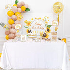 QueenDream Sparkly Sequin Tablecloth - White Table Cloth 50x80 Inches Rectangle Table Overlay Fabric for Birthday Parties Baby Shower Decoration