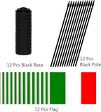 12 Pack Italy Desk Flags Set, Italian Small Mini Table Office Flags With 12" Solid Black Pole, Black Base and Spear Top, Miniature Desktop Flag, Home Decoration, Office Decoration, Festival