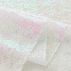 Sugargirl White Iridescent Sequin Backdrop Curtain 2 Panels 2FTx8FT Glitter White Iridescent Background Drapes Sparkle Photography Backdrop for Party Wedding Birthday Wall Decoration