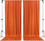 AK TRADING CO. 10 feet x 10 feet Polyester Backdrop Drapes Curtains Panels with Rod Pockets - Wedding Ceremony Party Home Window Decorations - Orange