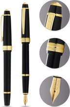 Cross Bailey Light Refillable Fountain Presented in a Everyday Gift Box - Medium Point, Black Ink, Polished Black