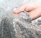 Poise3EHome Silver Sequin Backdrop Curtains,2ft x 8ft Sequin Photography Backdrop Curtain 2 Panels for Party Decoration