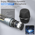 GTSK10-3 3-Way Portable Bluetooth PA Speaker with Wireless Microphones, 10" Subwoofer, Party Speaker with DJ Lights, USB/FM/TWS/Guitar Input, Rechargeable for Outdoor Events