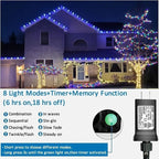 YEGUO 66ft 200 LED Christmas Lights Outdoor Waterproof, White and Blue String Light Indoor, Green Wire Twinkle Tree Light Plug in with Timer Memory 8 Modes