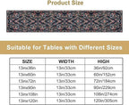 Morris Flower Table Runner, Vintage Blue Floral Rustic Country Style Floral Print Pattern for Home Kitchen Table Decor Dining Coffee Room Garden Party Decor 13x72in