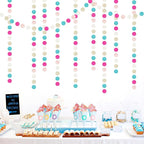 Teal Rose-Gold Champagne Party-Decorations Streamers - 52Ft Popular Girls Birthday Hanging Paper Garland Banner,Baby Bridal Shower Music Wedding Bachelorette Engagement Disco Supplies Decor Hugtmr