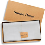Solino Home Linen Tablecloth 52 x 52 Inch - 100% Pure Linen Silver Cloud Square Tablecloth - Fete, Machine Washable Table Throw for Fall, Autumn, Thanksgiving