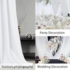 White Backdrop Curtains Wedding Background Drapes White Drapes for Backdrop Decoration Photography Video Studio Props 10x12FT TAYHQ001