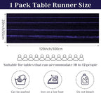 Velvet Table Runner 20 x 120 Inches 10ft Luxurious Thick Soft Velvet Christmas Thanksgiving Wedding Reception Table Runner for Party Reception Decorations(Navy Blue, 1 Pack)